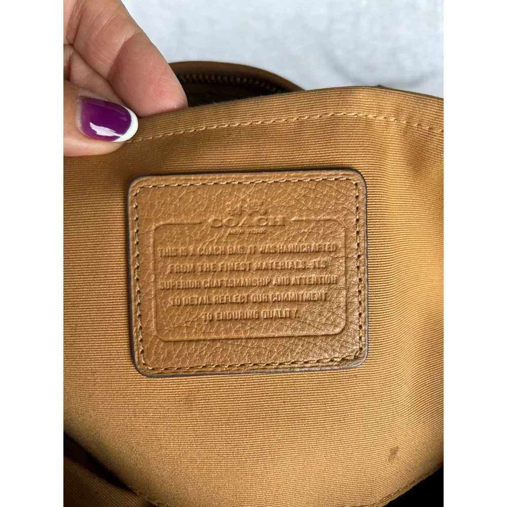 Coach Morgan F35185 Saddle Tan Pebbled Leather Large Satchel Tote Handbag Bag